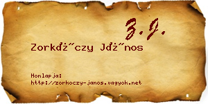 Zorkóczy János névjegykártya
